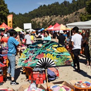 พัดมือถือไม้ไผ่ขนาด 33 ซม. รุ่นใหม่ รับสกรีนโลโก้ - Product Image 5