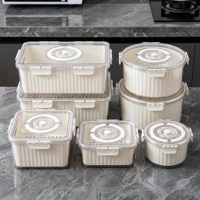 Boîte de conservation alimentaire pour réfrigérateur/congélateur avec fonction de minuterie, organiseur portable et drainable pour légumes et fruits