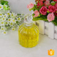 Diffuseur de parfum en verre 102 ml avec fleurs séchées et bâtonnets en rotin, aromathérapie sans flamme, parfum d'ambiance pour la maison et l'hôtel, cadeau