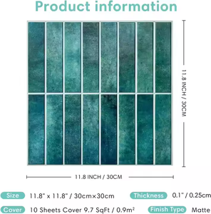 YALONG Pannelli 3D Adesivi Personalizzati Verde Turchese <span class=keywords><strong>per</strong></span> Rivestimento Parete, Impermeabili e Resistenti - Product Image 6