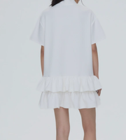 Robe décontractée d'été à fleurs pour femmes, chemise plissée et ample, manches courtes bouffantes, ligne A, mini, respirante, élégante, bureau, fête