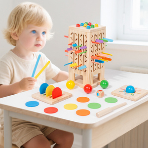 Juguete Educativo 5 en 1, Palitos de Inserción, Bolas para Tirar, Monedas para Lanzar, Atrapar Insectos, Reconocimiento de Colores, para Niños - Product Image 6
