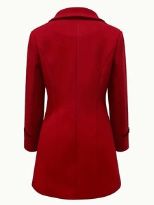 Cappotto <span class=keywords><strong>Trench</strong></span> Slim Fit da Donna con Risvolto a Tacca e Doppio Petto Color Cammello - Disponibile in Nero, Arancione e <span class=keywords><strong>Rosso</strong></span> - Product Image 2