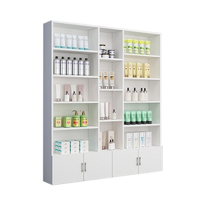 floor standing cosmetic shop display shelves customized cosmetic display cabinet for retail shop