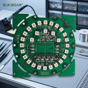 Carte de circuit imprimé personnalisée FR-4 verte circulaire avec plusieurs composants et connecteurs pour applications à usage général - Product Image 2