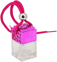 Diffuseur de parfum pour voiture en verre carré suspendu, personnalisable, décoratif, 6 à 8 ml, vide, avec couvercles colorés, 2022