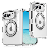 Magnétique transparent 360° °   Étui de téléphone rotatif pour iPhone 18 Fold, transparent, antichoc, anti-jaunissement, protection intégrale
