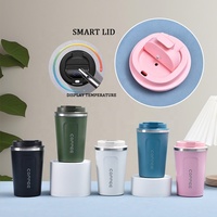 Bouteille d'eau intelligente personnalisée avec logo, 510 ml, affichage de la température LED, en acier inoxydable, thermos de voyage pour café, mug isotherme, 6-12