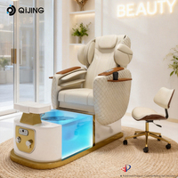 Fauteuil de pédicure de luxe moderne avec massage électrique, spa pour les pieds sans tuyauterie, fauteuils de pédicure avec massage du dos tactile complet