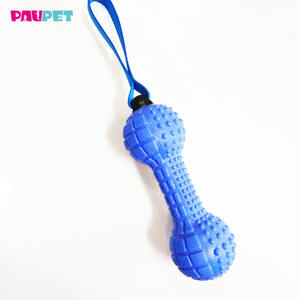 Dayanıklı özel <span class=keywords><strong>Pet</strong></span> köpek çiğnemek oyuncak dambıl şekli el kayışı ile köpek TPR oyuncak - Product Image 1