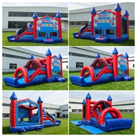 Château gonflable commercial avec toboggan, combo gonflable en PVC, toboggan gonflable, structure gonflable pour enfants, location pour fête d'anniversaire