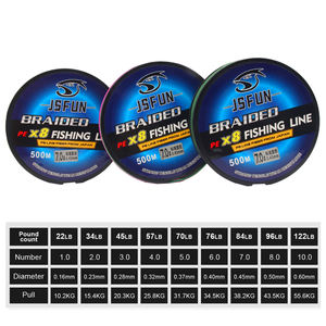 Jsfun <span class=keywords><strong>สาย</strong></span>เคลือบลวดถัก<span class=keywords><strong>8</strong></span>เส้น500ม. <span class=keywords><strong>สาย</strong></span><span class=keywords><strong>ปอนด์</strong></span>นับปอนด์34LB-96LB ผู้นำสายการประมง monofilament - Product Image 2