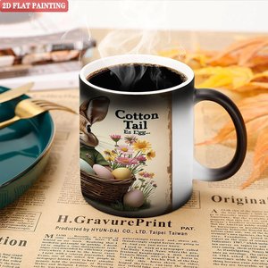 Mug personnalisé à changement de couleur 11oz en céramique noire givrée, tasse vierge pour sublimation - Product Image 5