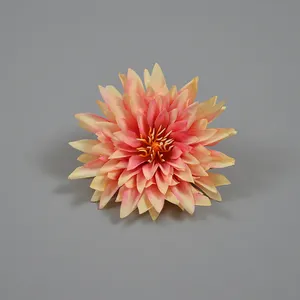 Artificial Chrysanthemum Wedding Flowers Wall Material Silk Flowers Head Artificial Dahlia Flower For Decoration