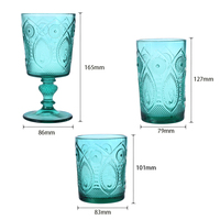 Verre à pied vintage gaufré coloré, idéal pour le vin, les cocktails et les jus – Meilleure vente