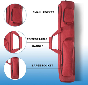 Étui à queues de billard ool gratuit, 4x5, étui à queues de billard pouvant contenir 4 queues et 5 shafts, sac à dos pour queues de billard avec plusieurs poches pour accessoires - Product Image 4