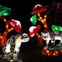 Si Hai Giraffen-Laternen Festival-Dekorative Kunstinstallation mit Seidenstoff & LED-Beleuchtung Handgefertigte Outdoor-Park-Dekoration