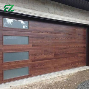 Vente directe d'usine, portes <span class=keywords><strong>de</strong></span> <span class=keywords><strong>garage</strong></span> extérieures modernes en aluminium, double vitrage, verre isolant, électriques, 16*7, finition en alliage d'aluminium - Product Image 6