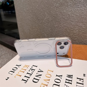 <b>Camera</b> Stand Bracket Magnetic Transparent Phone Case for <b>iPhone</b> 17 Air 16 15 14 Pro Max Wireless Charging Acrylic Protect <b>Cover</b> - Product Image 5