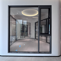 Ventana Abatible Moderna de Vidrio Templado con Marco de Aleación de Aluminio que Ahorra Espacio, con Apertura Lateral para Baño y Villa