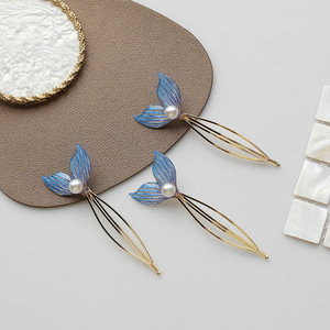 Pinces à cheveux <span class=keywords><strong>en</strong></span> alliage pour filles, 1 pièce, pince à cheveux perles Super féerique, pince à queue de poisson or, ornement, jolie pince à cheveux décorative pour filles - Product Image 4