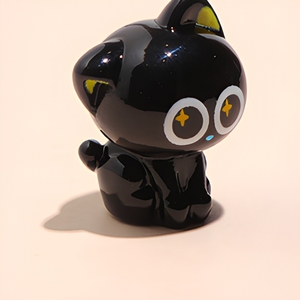 Figuras de Gato Negro de Resina, Lindas y Kawaii, con Expresiones de Emociones, Gatito que Abre la Ojera, <span class=keywords><strong>Triste</strong></span>, Enojado, con Ojos de Estrella, Adorno Coleccionable, Regalo para Amantes de los Gatos - Product Image 5