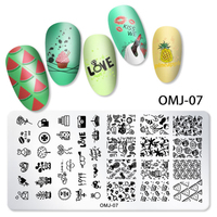 Art des ongles timbre estampage Image plaque en acier inoxydable modèle d'ongle manucure pochoir outils imprimé plaque en acier modèle carré
