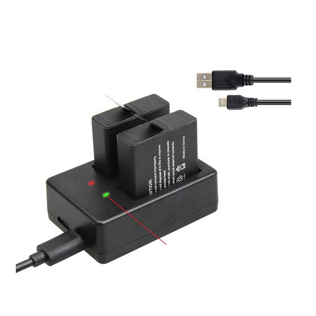 Double Dual Port Slot Battery Charger for Go Pro Gopro Hero 8 5 6 7 Black Sport Camera Accessory With Usb Cable Travel