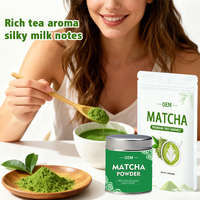 Poudre de matcha biologique de qualité cérémonielle Thé vert japonais OEM Étiquetage privé Vente en gros en vrac Conteneur en étain de matcha