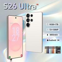 Smartphone S26 Ultra 5G Layar Besar 6.9 Inci Android Octa Core Grosir Pabrik Baterai 7000-7999mAh Prosesor MediaTek