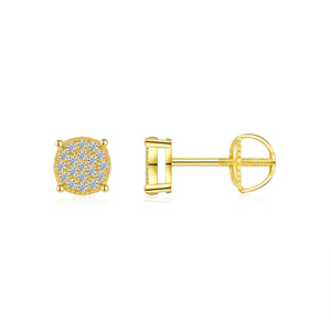 Boucles d'oreilles clous en moissanite pour femme <span class=keywords><strong>Char</strong></span> En Jewelry, plaquées or, hypoallergéniques, en argent sterling, grandes et brillantes, imitation diamant - Product Image 1
