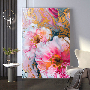 Moderno abstracto gran flor pintura 3D diseño pared arte lienzo único hogar Hotel Docetaion - Product Image 1