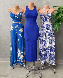 Vestidos Largos de Moda para <span class=keywords><strong>Mujer</strong></span> Estilo Europeo Americano, Vestidos Largos con Tirantes para Comercio Exterior, Venta al Por Mayor - Product Image 3