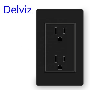 Panel de PC Blanco Delviz de 118 mm x 72 mm, CA 110~250 V, Enchufe Eléctrico de 15 A para Estados Unidos, Toma de Corriente Doble Estándar Estadounidense para Montaje en Pared - Product Image 3