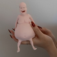 Figurine en émail amusante et originale Rene Bald Head Squishy, jouet en silicone, décoration, figurine articulée, 14+, unisexe, boîte blanche