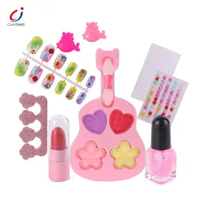 Chengji - Kit de maquiagem para bebês, conjunto de segurança para vestir beleza rosa, brinquedo de princesa para meninas, cosméticos