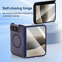 Huanmin pour iPhone Duo 2-en-1, étui magnétique à charnière anti-chute et protection d'écran tout-en-un, design animalier