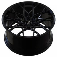 Rueda de Malla Multirradio Forjada a Medida Yufei, Aluminio 6061-T6, 19 20 Pulgadas, 5x114.3 PCD para Modelo 3 Y, Llanta Cóncava Negra Brillante