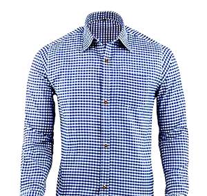 <b>Men</b>’s <b>Blue</b> Bavarian Trachten Oktoberfest <b>Shirt</b> Classic German Cotton Design S to 4XL - Product Image 1
