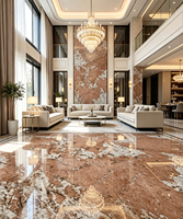 Dalle de quartz rose diamanté Pandora pour mur et comptoir de luxe de villa et d'hôtel