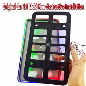 Support de <span class=keywords><strong>plaque</strong></span> d'<span class=keywords><strong>immatriculation</strong></span> universel pour <span class=keywords><strong>voiture</strong></span> avec LED RGB, contrôle Bluetooth, éclairage dynamique respirant et sonore - Product Image 4