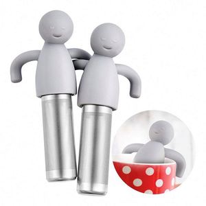 Colador de té a granel de acero inoxidable con forma divertida de hombre, filtro de té, infusor de té, ideal para venta al por mayor. - Product Image 1