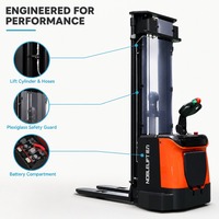 NOBLELIFT 1.6 Ton Power Stacker PS16NW Tiang Tiga Tingkat 24V 270Ah Aki Timbal Asam RWD Ban Poliuretan Tiang Angkat Bebas Penuh CE