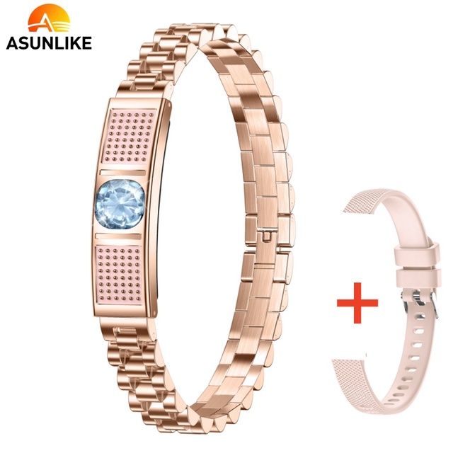 Fashionable Diamond Inlay L18 Smart Bracelet Women Health Monitoring Band 18mah Battery Step Count Lady's Bracelet