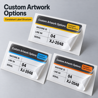 Étiquette autocollante d'identification pour machines industrielles en BOPP imprimée sur mesure pour panneaux d'équipement avec graphisme de marque personnalisé