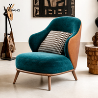 Fauteuil de salon en tissu avec pieds en bois massif de style nordique, fauteuil paresseux, fauteuil Tigre, design moderne et simple, luxe léger, pour salle à manger, extérieur, maison, bureau, salon