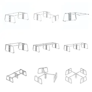 时尚金属办公桌架，办公工作站用铬 + 粉末涂层金属办公桌架