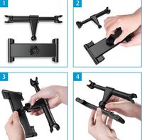 Appui-tête de voiture support de tablette siège arrière support universel de téléphone portable tablette 360 Angle de rotation réglable extensible