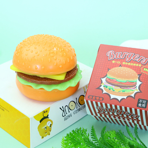 Montessori Giocattolo Impilabile Hamburger In Legno: Set Cibo Per Bambini 3-5 Anni, Giochi Di Ruolo Educativi