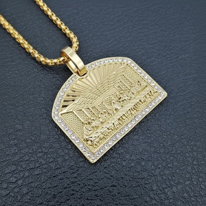 Collar de Moda Hip Hop La Última Cena, Chapado en Oro, con Incrustaciones de Diamantes, Cadena Cubana, Joyería para Hombre - Product Image 3
